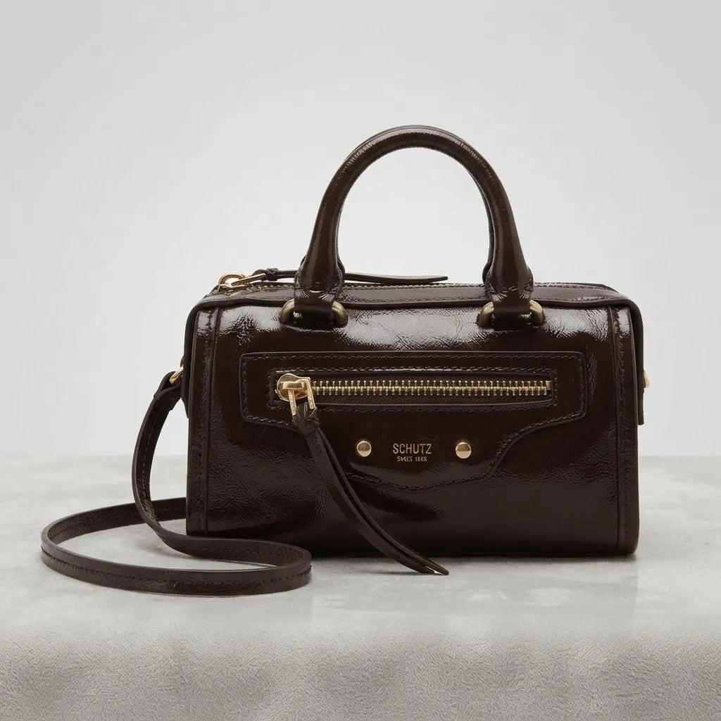 BOLSA TOTE MEDIA COURO MARROM S 50018 3472 0001 SCHUTZ
