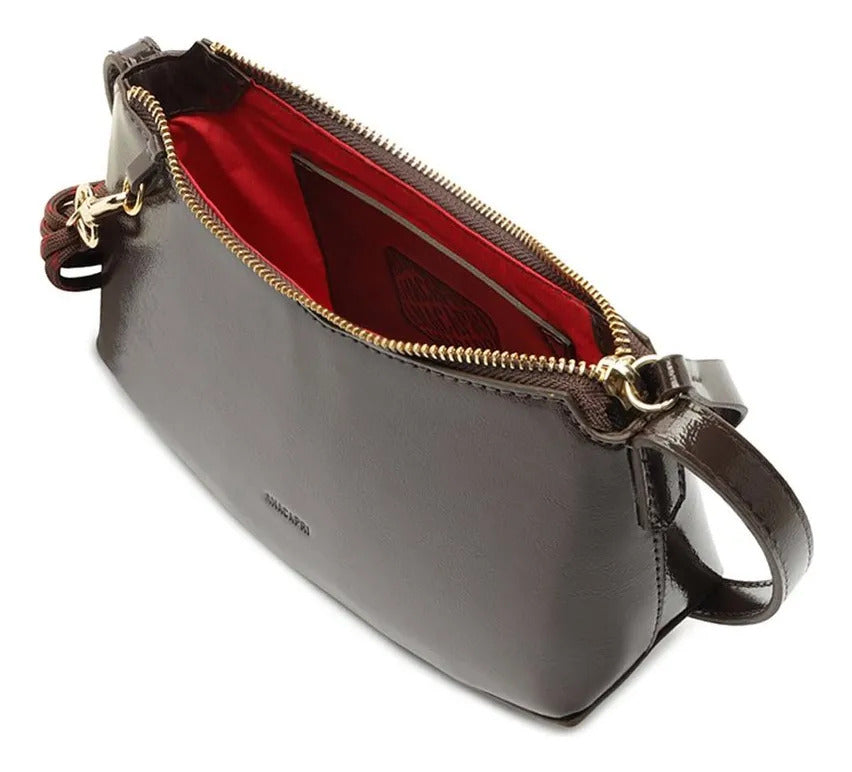 BOLSA TIRACOLO PEQUENA GUMMY MARROM C 50002 0243 0001 ANACAPRI