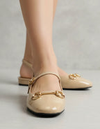 SAPATILHA BONECA BEGE VERNIZ SLINGBACK BRIDÃO A 13117 0019 0010 AREZZO