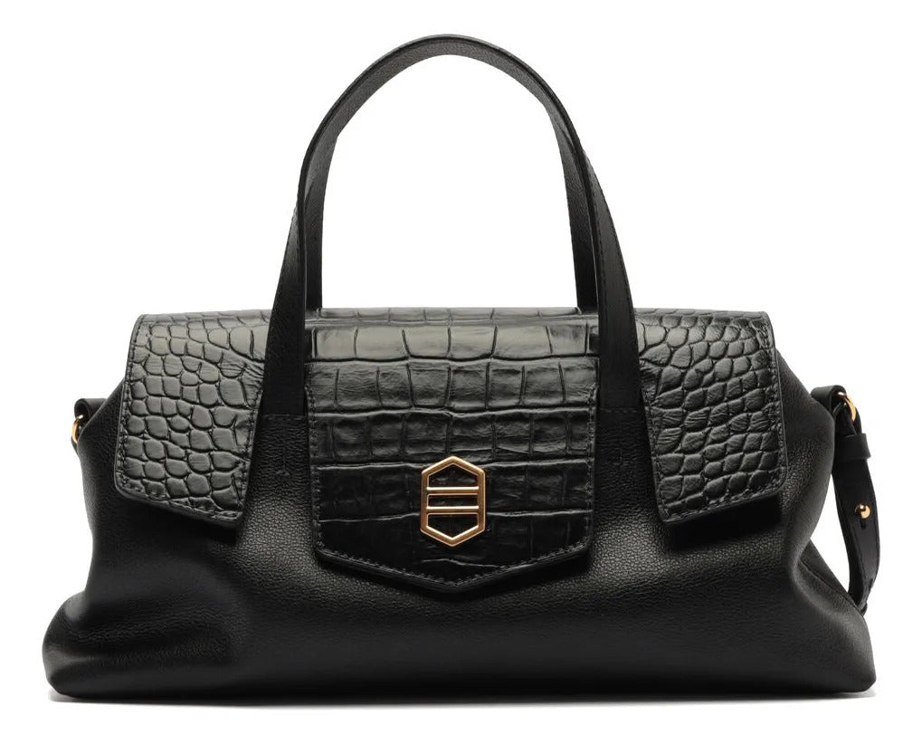 BOLSA TIRACOLO PEQUENA COURO PRETO A 50021 1148 0001 AREZZO
