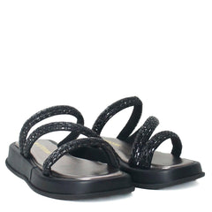 PAPETE BIRKEN PRETA TRÊS TIRAS BRILHO BK1650 VINTEDOISK - Vintedoisk