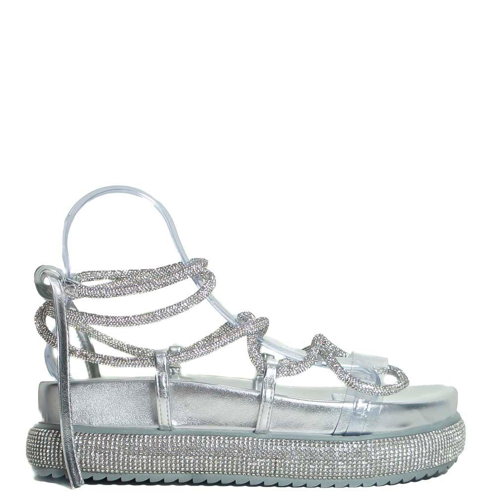 PAPETE GLAMOUR TIRAS BRILHO PRATEADO S 21393 0011 0004 SCHUTZ - Vintedoisk