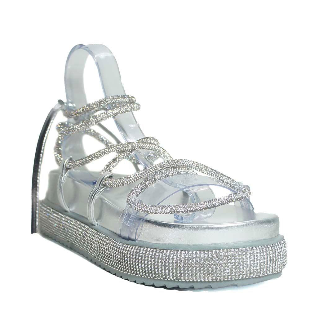 PAPETE GLAMOUR TIRAS BRILHO PRATEADO S 21393 0011 0004 SCHUTZ - Vintedoisk