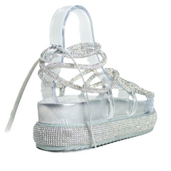 PAPETE GLAMOUR TIRAS BRILHO PRATEADO S 21393 0011 0004 SCHUTZ - Vintedoisk
