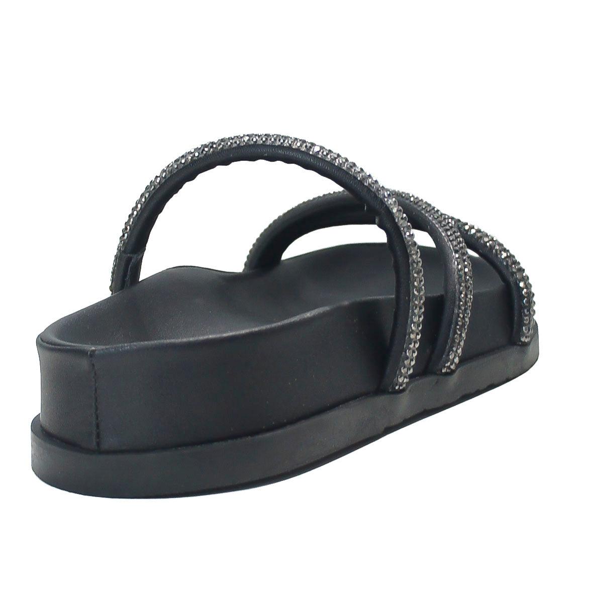PAPETE TRÊS TIRAS PRETO BRILHO C 30378 0011 0001 ANACAPRI - Vintedoisk