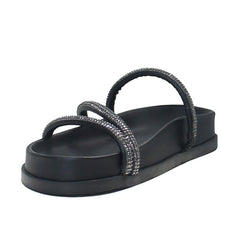 PAPETE TRÊS TIRAS PRETO BRILHO C 30378 0011 0001 ANACAPRI - Vintedoisk