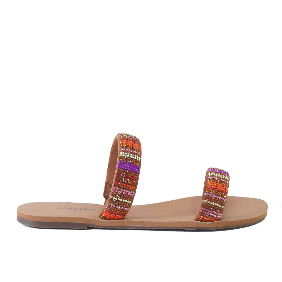 RASTEIRA DUAS TIRAS BRILHO MARROM E MULTICOLOR C 30014 0308 0008 ANACAPRI - Vintedoisk