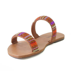 RASTEIRA DUAS TIRAS BRILHO MARROM E MULTICOLOR C 30014 0308 0008 ANACAPRI - Vintedoisk