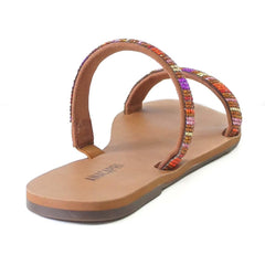RASTEIRA DUAS TIRAS BRILHO MARROM E MULTICOLOR C 30014 0308 0008 ANACAPRI - Vintedoisk
