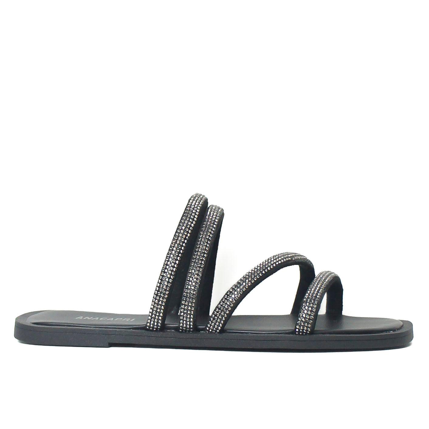 RASTEIRA QUATRO TIRAS PRETA GLAM C 30424 0008 0004 ANACAPRI - Vintedoisk