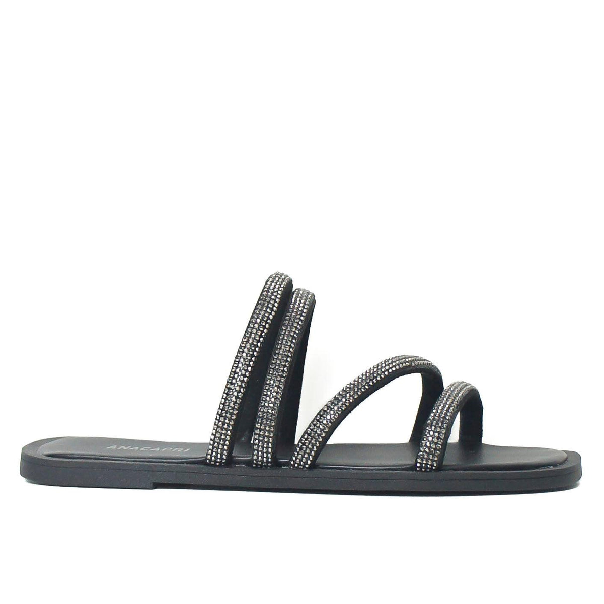 RASTEIRA QUATRO TIRAS PRETA GLAM C 30424 0008 0004 ANACAPRI - Vintedoisk