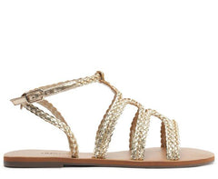 SANDÁLIA GLADIADORA TIRAS BOHO DOURADA C 30014 0359 0001 ANACAPRI - Vintedoisk