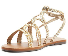 SANDÁLIA GLADIADORA TIRAS BOHO DOURADA C 30014 0359 0001 ANACAPRI - Vintedoisk