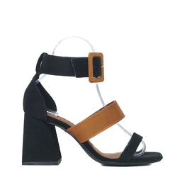 SANDALIA GRETA SALTO PRETO E CARAMELO 380.054 SPECCHIO - Vintedoisk