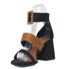 SANDALIA GRETA SALTO PRETO E CARAMELO 380.054 SPECCHIO - Vintedoisk