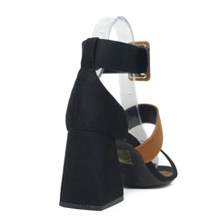 SANDALIA GRETA SALTO PRETO E CARAMELO 380.054 SPECCHIO - Vintedoisk