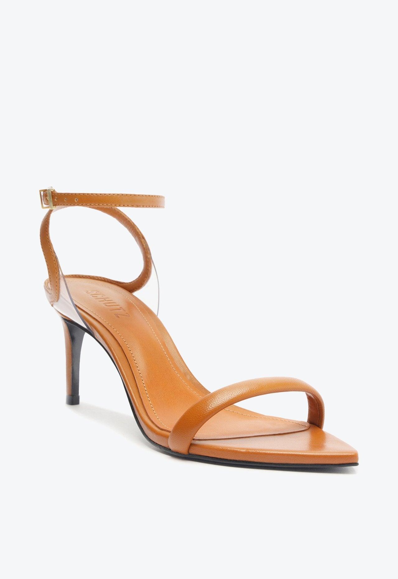 SANDALIA SALTO BICO FINO MARROM S 21039 0075 0012 SCHUTZ - Vintedoisk