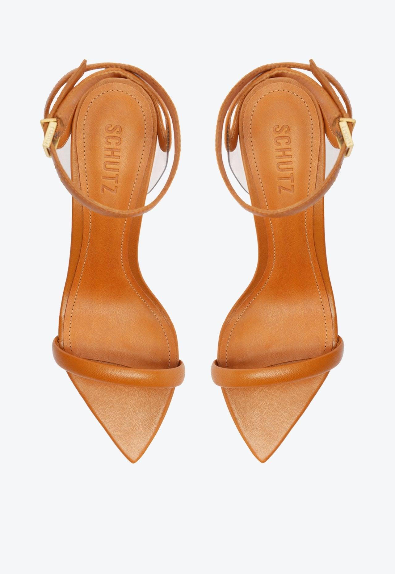 SANDALIA SALTO BICO FINO MARROM S 21039 0075 0012 SCHUTZ - Vintedoisk