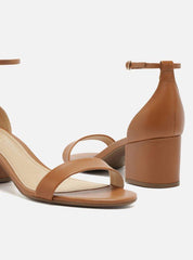 SANDALIA SALTO BLOCO CLASSICA MARROM A 10055 0683 0039 AREZZO - Vintedoisk