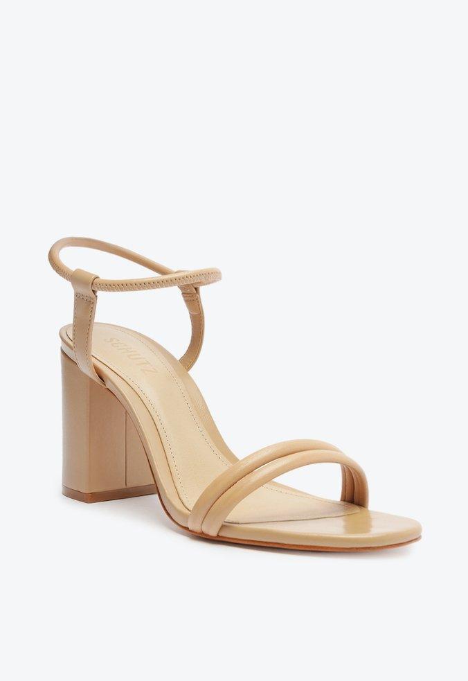 SANDÁLIA SALTO BLOCO MÉDIO BEGE S 21189 0062 0001 SCHUTZ - Vintedoisk