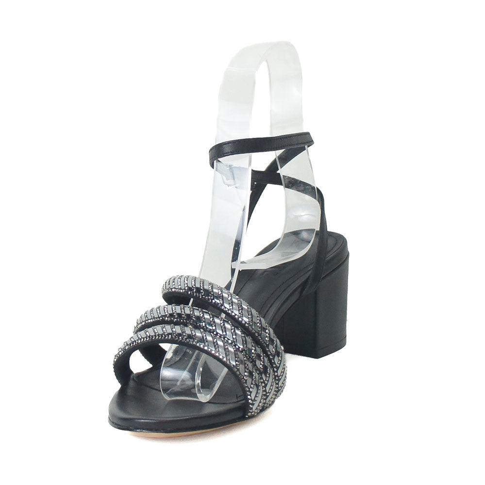SANDÁLIA SALTO BLOCO PRETO TIRAS BRILHO S 20001 0808 0002 SCHUTZ Imagem secundária do produto
