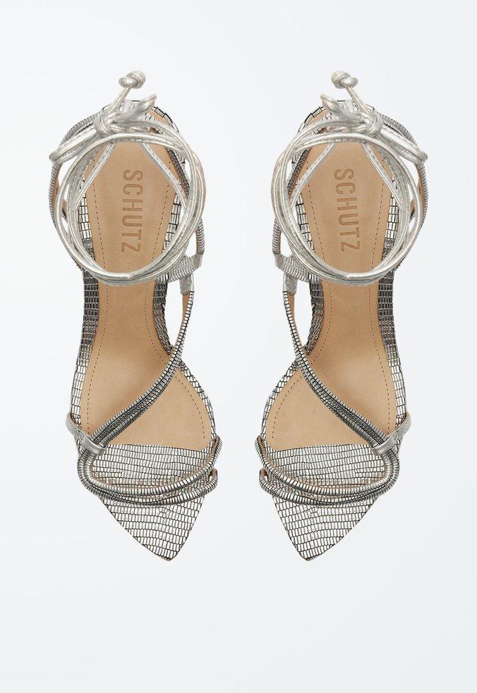 SANDALIA SALTO CROCO TIRAS PRATA 34  S 21540 0001 0001 SCHUTZ - Vintedoisk
