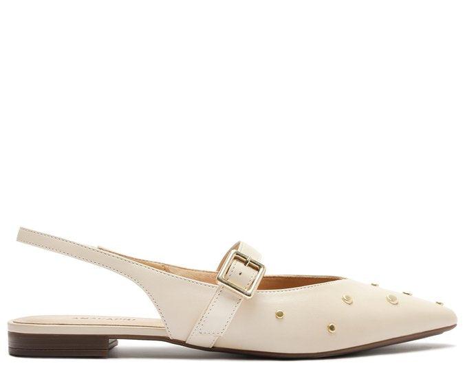 SAPATILHA SLINGBACK BICO FINO TACHAS BEGE C 30029 0337 0006 ANACAPRI - Vintedoisk
