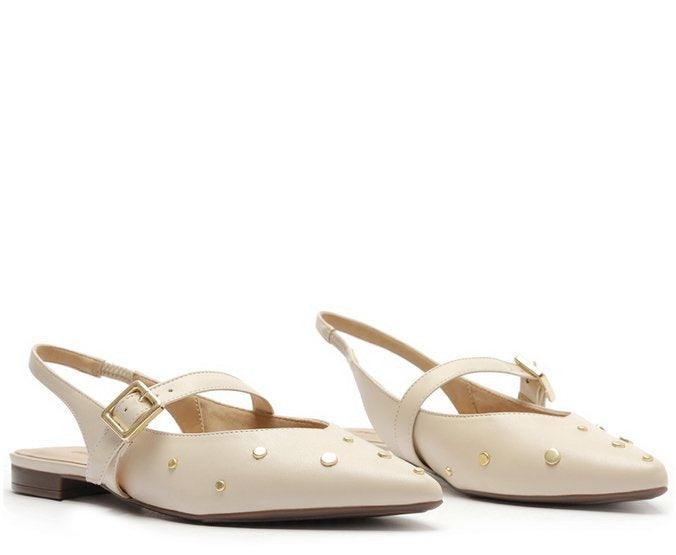 SAPATILHA SLINGBACK BICO FINO TACHAS BEGE C 30029 0337 0006 ANACAPRI - Vintedoisk