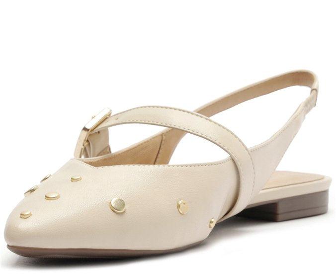 SAPATILHA SLINGBACK BICO FINO TACHAS BEGE C 30029 0337 0006 ANACAPRI - Vintedoisk