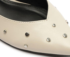 SAPATILHA SLINGBACK BRANCA BICO FINO FIVELA TACHAS C 30029 0337 0002 ANACAPRI - Vintedoisk