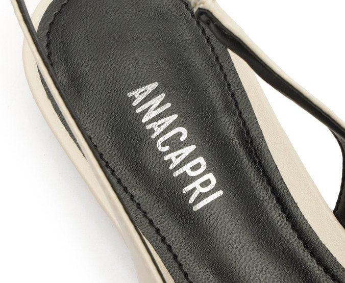 SAPATILHA SLINGBACK BRANCA BICO FINO FIVELA TACHAS C 30029 0337 0002 ANACAPRI - Vintedoisk
