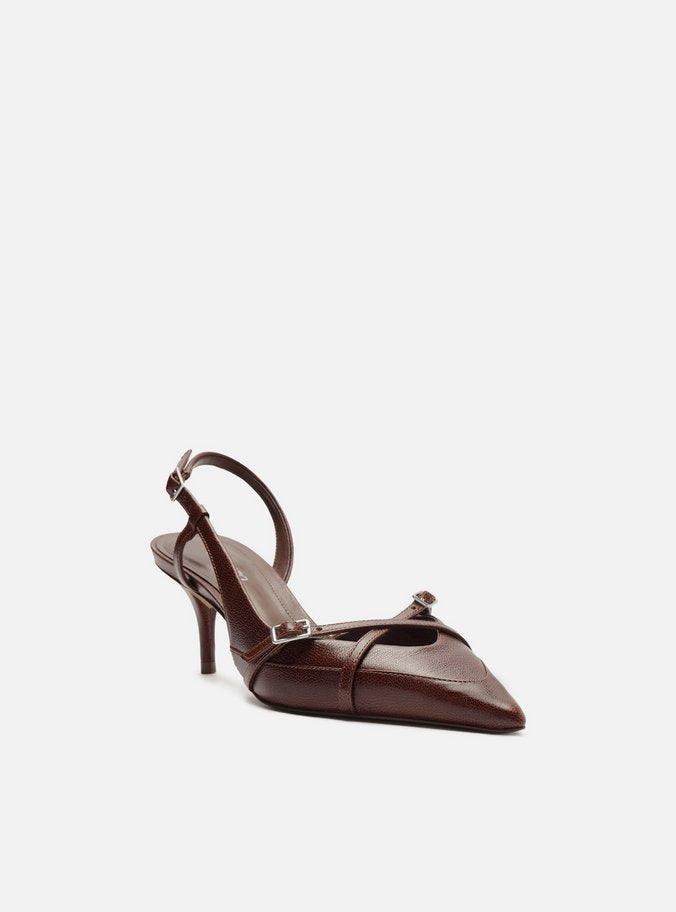 SCARPIN MARROM COURO SALTO BAIXO NEW AMÉLIA A 12757 0130 0004 AREZZO - Vintedoisk