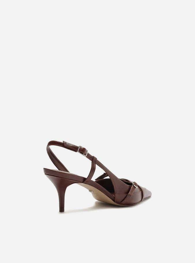 SCARPIN MARROM COURO SALTO BAIXO NEW AMÉLIA A 12757 0130 0004 AREZZO - Vintedoisk