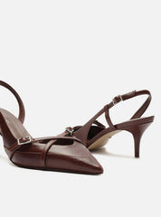 SCARPIN MARROM COURO SALTO BAIXO NEW AMÉLIA A 12757 0130 0004 AREZZO - Vintedoisk