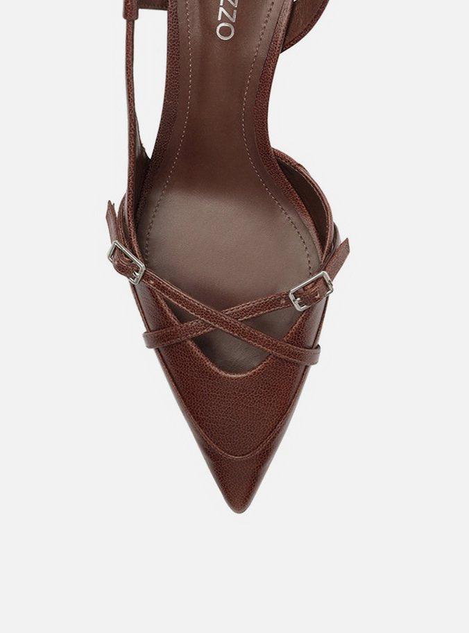 SCARPIN MARROM COURO SALTO BAIXO NEW AMÉLIA A 12757 0130 0004 AREZZO - Vintedoisk