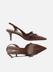 SCARPIN MARROM COURO SALTO BAIXO NEW AMÉLIA A 12757 0130 0004 AREZZO - Vintedoisk