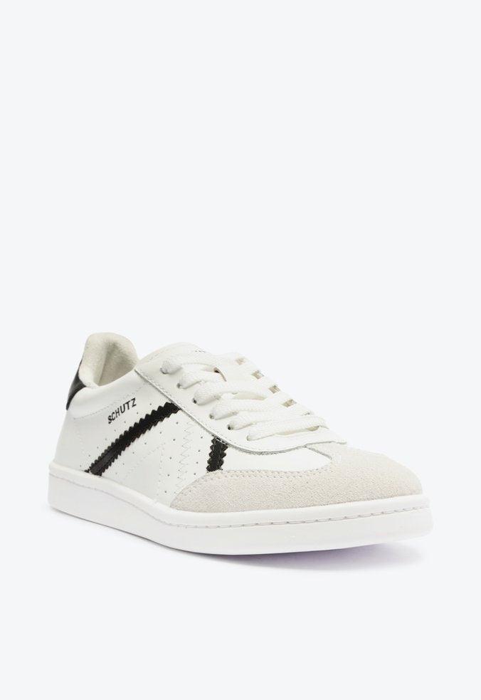 TÊNIS RETRÔ COURO CAMURÇA BRANCO S 20226 0153 0001 SCHUTZ - Vintedoisk
