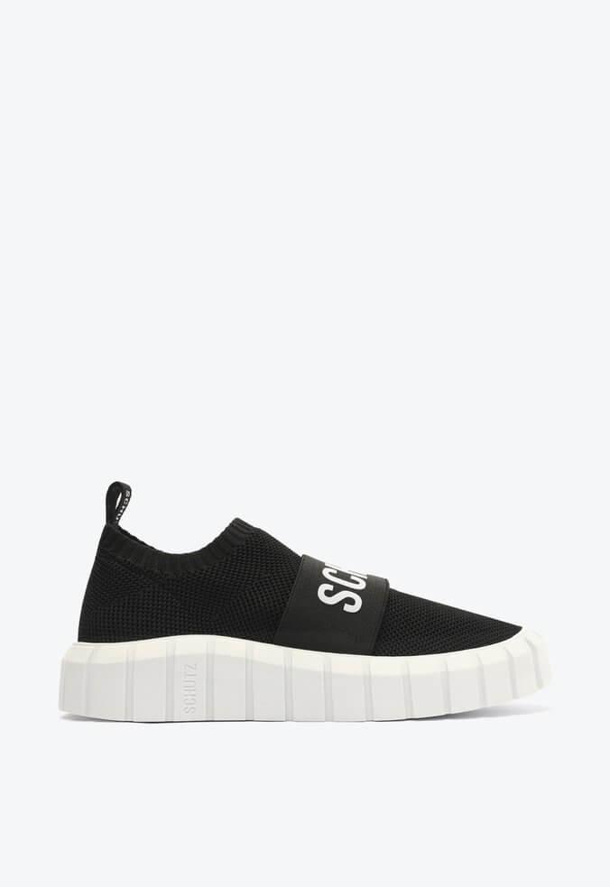 TÊNIS SEM CADARÇO LOGOMANIA KNIT PRETO S 21425 0002 0005 SCHUTZ - Vintedoisk