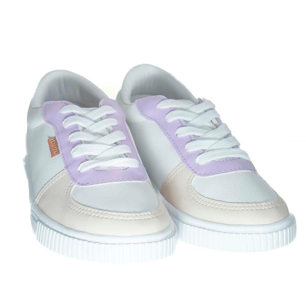 TÊNIS SLIM BRANCO DETALHE ROXO E VERDE C 30341 0005 0014 ANACAPRI - Vintedoisk