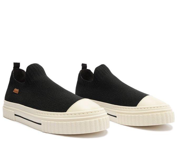 TÊNIS SLIP ON PRETO SOLA ALTA KNIT ALÊ C 30590 0002 0001 ANACAPRI - Vintedoisk
