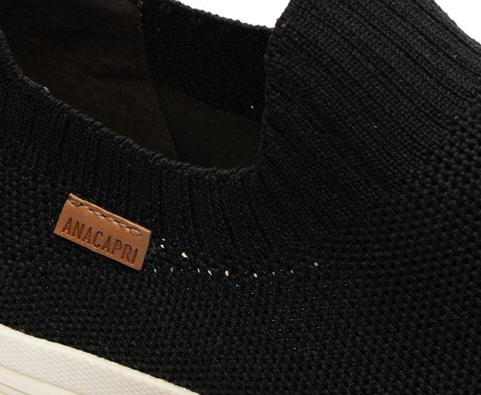 TÊNIS SLIP ON PRETO SOLA ALTA KNIT ALÊ C 30590 0002 0001 ANACAPRI - Vintedoisk