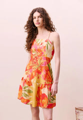 VESTIDO CURTO ALÇA CORDA ESTAMP 105576 CACAY