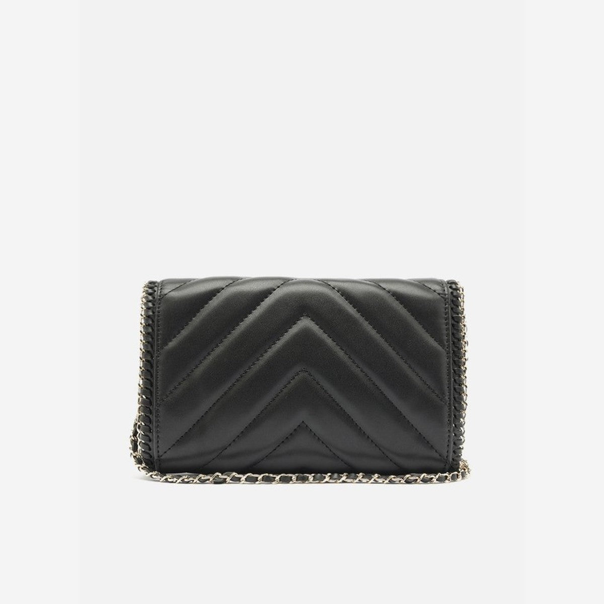 BOLSA TIRACOLO PRETA PEQUENA MATELASSÊ CORRENTE A 57100 1798 0010 AREZZO