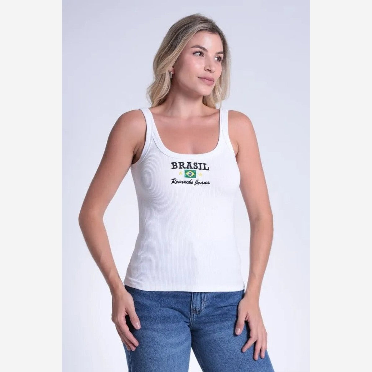 BLUSA REGATA CANELADA BRASIL BLFEM00194 REVANCHE Imagem principal do produto