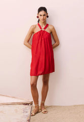 VESTIDO CURTO ARGOLA ORGANICA 105481 CACAY