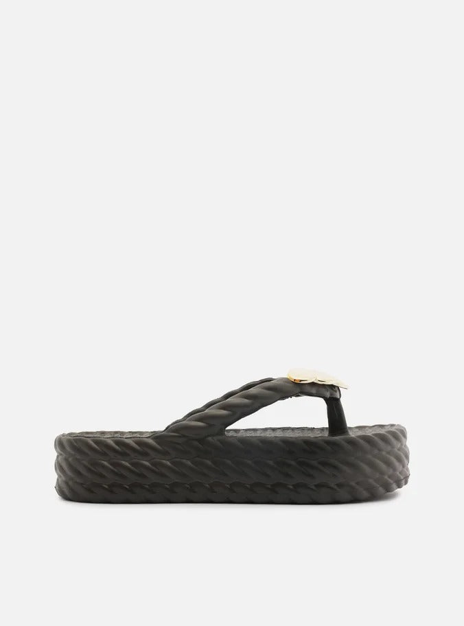 SANDÁLIA PRETA FLATFORM MID METAIS Z 19083 0014 0003 BRIZZA Imagem principal do produto