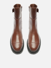 BOTA MARROM COURO CANO CURTO TRATORADA FIVELA A 13723 0009 0002 AREZZO