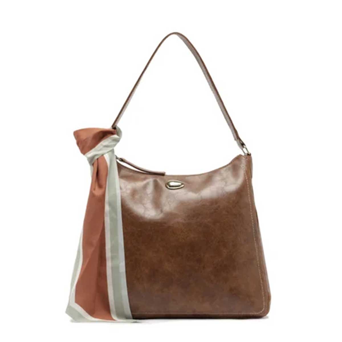 BOLSA SHOPPING MÉDIA BOHO LENÇO MARROM C 50030 0157 0003 ANACAPRI