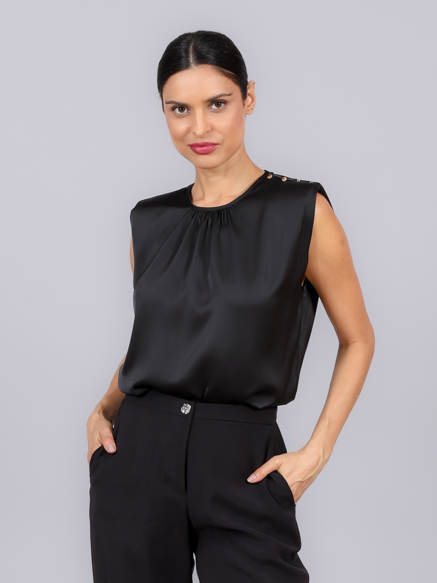 Blusa Gloss cetim tons quentes Skenn, frente feminina