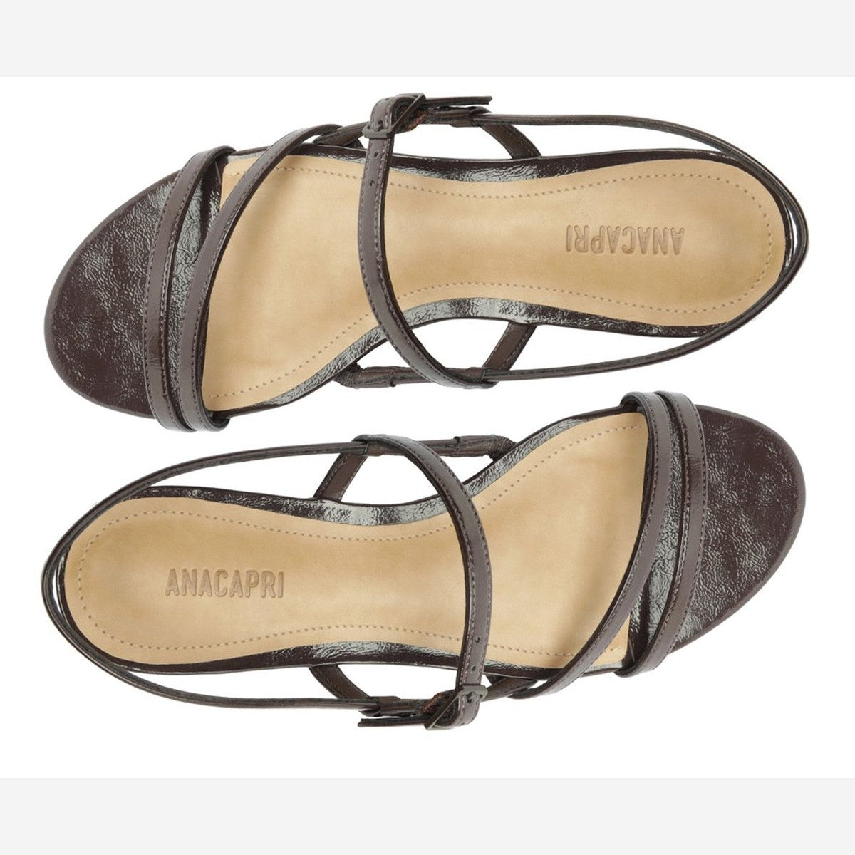 SANDÁLIA RASTEIRA SLINGBACK MULTITIRAS MARROM C 30295 0069 0001 ANACAPRI